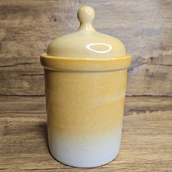 Tea "Te" ceramic pottery container with lid - Picture 3 of 9